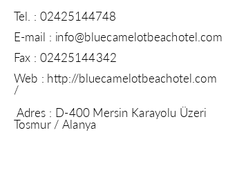 Blue Camelot Beach Hotel iletiim bilgileri